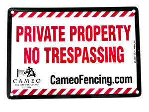 Private Property No Trespassing Sign (Aluminum) 8.5" X 5"